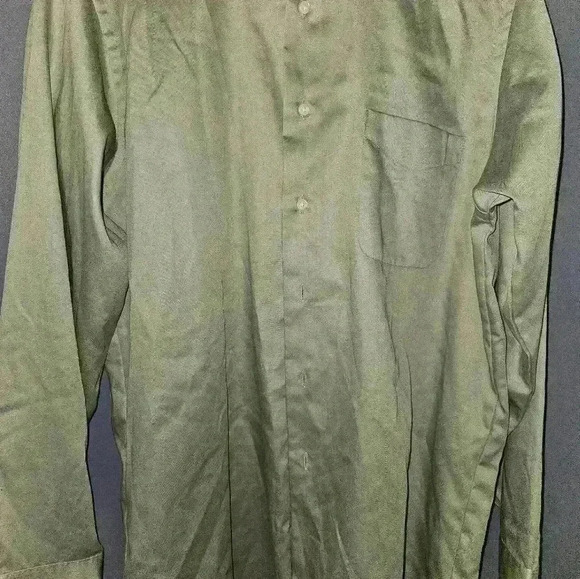 Geoffrey Beene Mens Long Sleeve Green Dress Shirt Size L - Picture 9 of 12